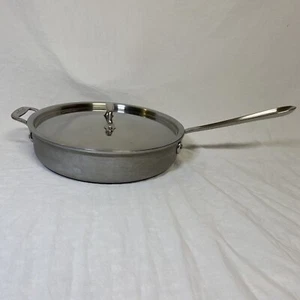 All-Clad Stainless Steel 3qt 11” Frying Pan with Lid MC2 Series Double Handle - Picture 1 of 11