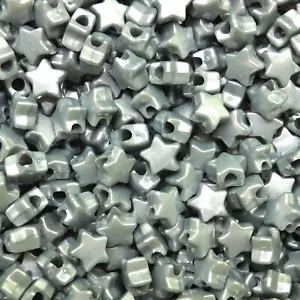 Star Beads Silver Pearl Large Hole Pony Beads Made in USA - Picture 1 of 2