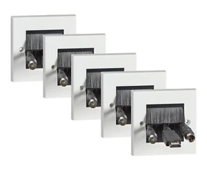 Single 1G White Brush Face Plate AV TV Cable Lead Tidy Outlet Letterbox 5X - Picture 1 of 2
