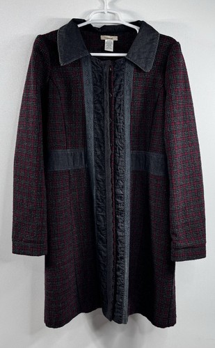 VETEMENTS Cappotto donna Lulumari rosso grigio a quadri con dettaglio pizzo accademia nonna snap L