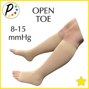 Presadee Open Toe Ultra Thin 8-15 mmHg Sheer Compression Leg Shin Calf Socks - Picture 1 of 25