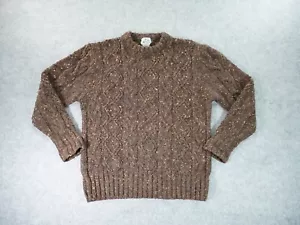 Vintage Woolrich Sweater Womens Medium Brown Chunky Fisherman Oatmeal - Picture 1 of 7