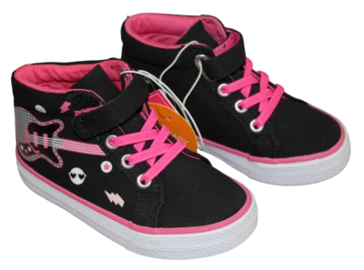 Gymboree Rock Academy Black Sneakers Hi Top Shoes Toddler Girls Size 8 9 NWT