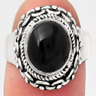 Natural Black Onyx   Brazil 925 Sterling Silver Ring S75 Jewelry R 1667