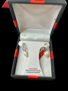 Silber Wasser Träne Tropfen Perle Ohrhänger Damen Schmuck Original 75 $! - Bild 1 von 4