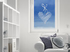 Glasdekorfolie Glastattoo Glasdekor für Wohnzimmer Herz Schleife Linien Muster