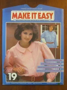 MAKE IT EASY PATTERN #19 LADIES BLOUSE DBL BUTTONS SAFARI SHIRT DRESS 8-16 UNCUT - Imagen 1 de 2