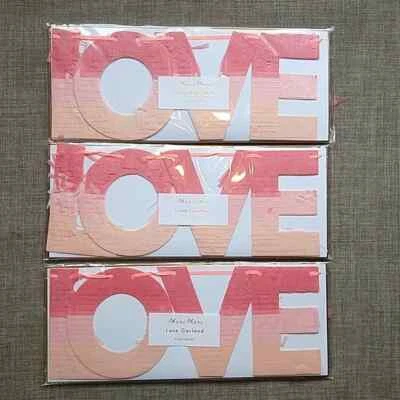 Juego de 3 Guirnaldas Meri LOVE San Valentín Boda Aniversario Fiesta Decoración Foto 1 de 4