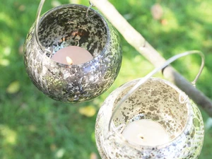 HANGING SMOKE TEA LIGHT VOTIVE CANDLE HOLDER WEDDING CHRISTMAS GIFT IDEA HOME - Picture 1 of 8