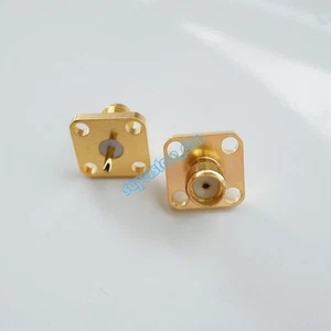 10Pcs SMA female with 4 holes flange solder RF Cable Connector - Picture 1 of 5