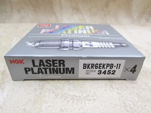 NEW 4 PACK NGK  BKR6EKPB-11 Spark Plug Laser Platinum, 3452 - Picture 1 of 2