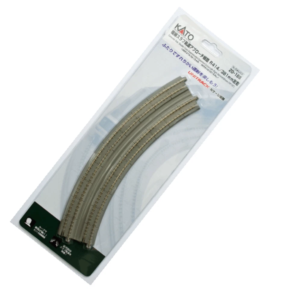 Kato 20-188 N CS Double Track Easement Curve Track Right and Left UniTrack Gray - Image 1 of 1