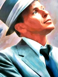 "THE LEGACY OF FRANK SINATRA OIL PAINTING" GICLEE & ACRYLIC ON CANVAS, BEAUTIFUL - Picture 1 of 10