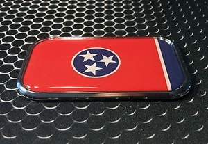 Tennessee State Flag Domed CHROME Emblem Proud USA Flag Car Sticker 3D 3"x 1.8" - Imagen 1 de 5