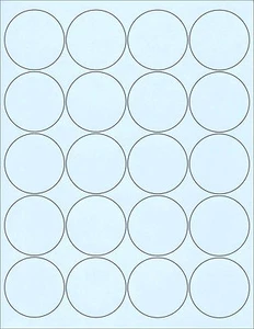 6 HOJAS 2" CÍRCULO REDONDO BLANCO PEGATINA AZUL 120 ETIQUETAS, TODO USO, ARTESANÍA - Imagen 1 de 1