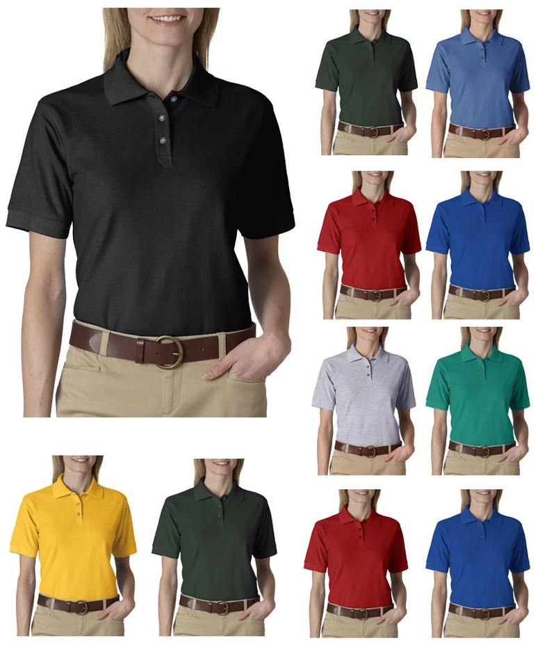 Ladies Women Slim Fit Cotton POLO Casual Sports Shirt Loose Fit Pique Girls Polo - Image 1 of 1