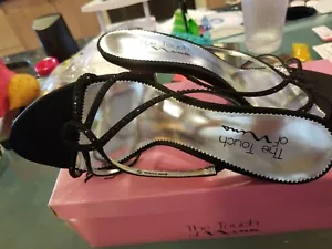 Scarpe donna Nina Vinara nere con tacco glitterato 9 Medium nuove con scatola - Foto 1 di 9