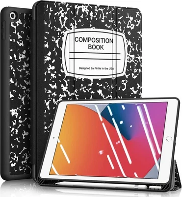 Fintie SlimShell Case for iPad 9th / 8th / 7th composition book black  - Image 1 of 4
