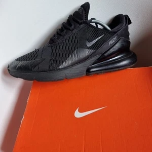 Nike Air Max 270 Hombre Zapatillas Talla 10.5 Originales React Vision Triple Negro - Imagen 1 de 12