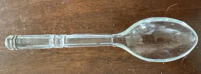 Vintage Mid Century Modern 1950's Serving Spoon Cut Glass Kitchen Utensil 10 in - Image 1 of 3
