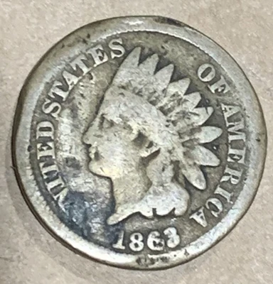 1863 indian head cent, Silver War Era. - Image 1 of 2
