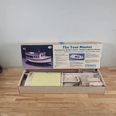 The TOUR MASTER Vintage Wooden Steamboat Radio Control Kit Midwest Products Co. - Image 1 of 4