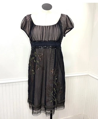 Adrianna Papell 18W Dress Milk Maid Whimsigoth Fairy Grunge Y2K Coquette Sheer - Image 1 of 4