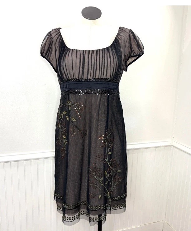 Adrianna Papell 18W Dress Milk Maid Whimsigoth Fairy Grunge Y2K Coquette Sheer - Image 1 of 4