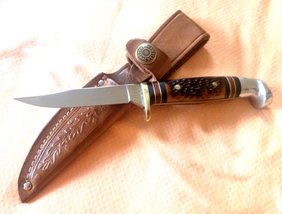 Western USA 628 6" Jigged Delrin Fixed Blade Fish/Trout Knife w/sheath Mint - Image 1 of 4