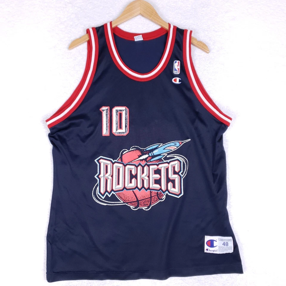 Vintage Champion Houston Rockets Sam Cassell #10 Jersey Size 48 90s NBA Rare - Image 1 of 4