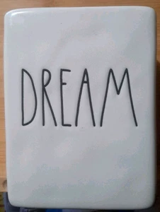 Rae Dunn DREAM 4,5” Blanco Cerámica Pluma Lápiz Utensilios Soporte Escritorio Caddy Jarrón - Imagen 1 de 7