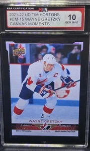 21-22 Tim Horton's Wayne Gretzky UD Canvas Moments 🚨🚨🚨 KSA 10 Gem Mint - Picture 1 of 3