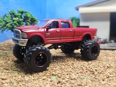 New red 2011 1/64 DODGE RAM 2500 4x4 Truck Cummins ERTL farm Mud Monster Diesel  - Image 1 of 4