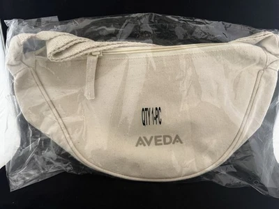 AVEDA Bolso Bandolera Cruzado de Lona Natural Algodón con Cremallera/Bolso de Cosméticos Nuevo Foto 1 de 4