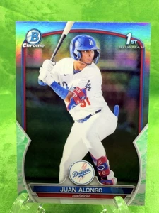Juan Alonso - Lunar Glow - 2023 Bowman Chrome #BCP-137 Los Angeles Dodgers - Picture 1 of 11