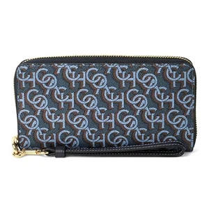 Coach Damen Zip-Around Long Wallet Signature Monogram Leather CF521 Navy Neu - Bild 1 von 8