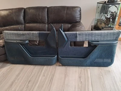 1988-1994 Chevrolet GMC Silverado Truck Suburban Blue Front Interior Door Panels - Image 1 of 4