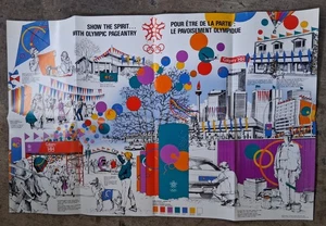 Pósters de Calgary de los Juegos Olímpicos de Invierno 1988 Petro Canadá pagentería olímpica plegados - Imagen 1 de 6