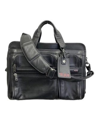 TUMI                    Leather Organizer Briefcase black 96141D4 - Image 1 of 4