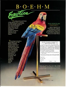 1987 BOEHM Exotica Porcelain Scarlet Macaw Vintage Magazine Print Advertising - Picture 1 of 1