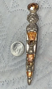 Schottisch Keltisch Dirk Dolch Schwert Strass Vintage Brosche Kilt Pin - Bild 1 von 6