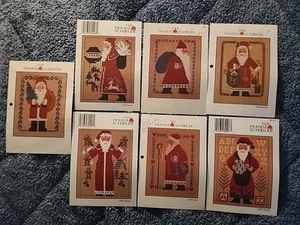 7 Prairie Schooler SANTA Cards Cross Stitch Charts B6 - Picture 1 of 3