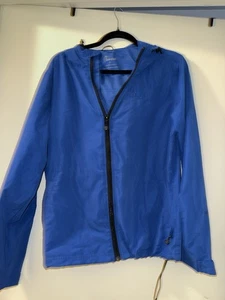 Chaqueta de lluvia con capucha Chick Fil A azul empleado - RARA - Cremallera completa pequeña corbata inferior - Imagen 1 de 4