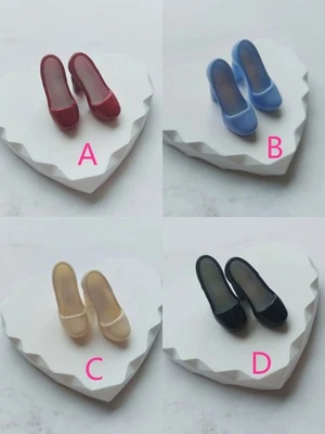 Zapatos de muñeca miniatura aptos para 12"" moda realeza hechos a mano resina muñeca zapatos conjunto Foto 1 de 2