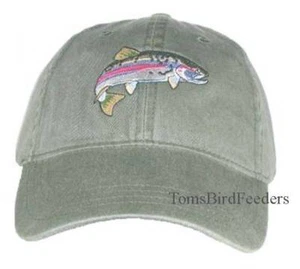 Rainbow Trout Embroidered Cotton Cap NEW - Picture 1 of 2