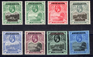 Ascension 1922 sg 1 - 7 & 9 GV set to 2/- fine LM & MM cat £232 - Picture 1 of 2