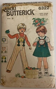Butterick 6322 Vintage 70s Sewing Pattern Child's Overalls Jumper Sizes: 2-3-4 - Picture 1 of 10