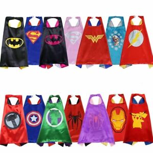 Kids Boy Girl Superhero Hero Cape Dress Up Theme Party Fancy Book Day Capes
