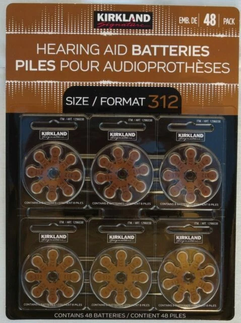 Kirkland Signature 1021791 1.45V Hearing Aid Batteries - 48 Piece