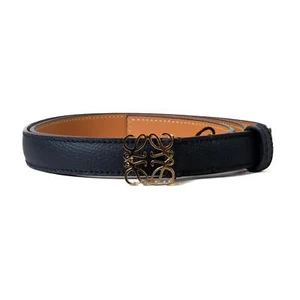 Loewe Anagram Smooth Calfskin Brass Belt Black - Picture 1 of 2